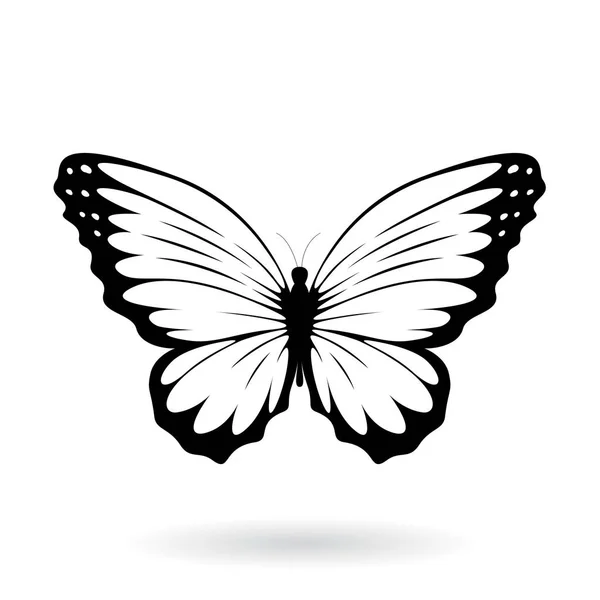 Silueta de mariposa negra Ilustración — Foto de Stock