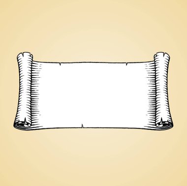 Eski bir afiş beyaz dolgu ile mürekkep kroki