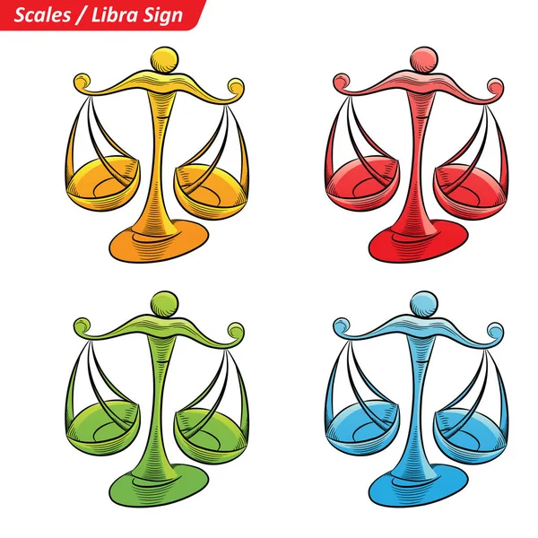 Desenho colorido dos sinais da estrela do zodíaco de Libra — Fotografia de Stock