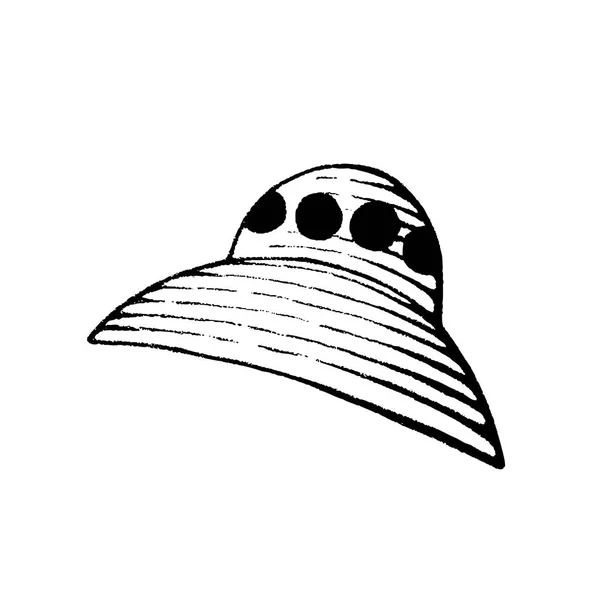 Inkt schets van een buitenaardse ruimteschip — Stockfoto