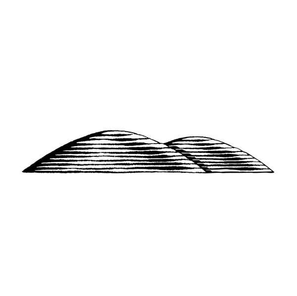 Чернильный эскиз холмов — стоковое фото