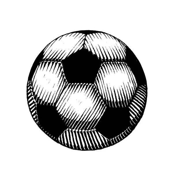 Bir Futbol Topu mürekkep kroki — Stok fotoğraf