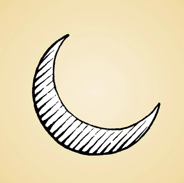 Náčrt inkoust Moon s bílou výplní — Stock fotografie