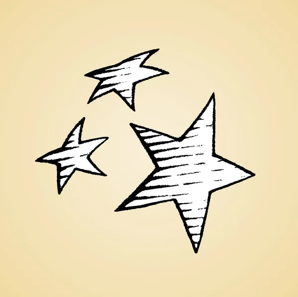 Μελάνι σκίτσο του αστέρια με λευκό γέμισμα — Φωτογραφία Αρχείου