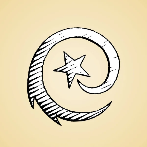 Чернильный эскиз звезды с белой начинкой — стоковое фото