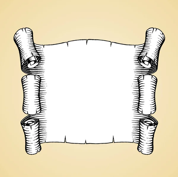 Bläck skiss av en gammal banderoll med vit fyllning — Stockfoto