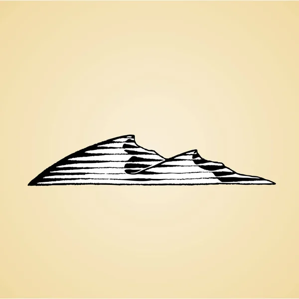 Kum tepeleri Beyaz Dolgulu mürekkep kroki — Stok fotoğraf