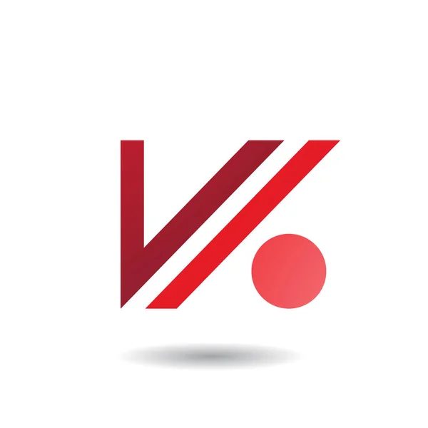 Abstraktes Symbol für Buchstabe v und Punkt-Symbol — Stockfoto