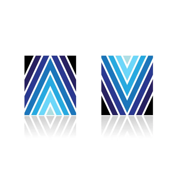 Símbolo abstrato da seta em forma de ícones de linha A e V — Fotografia de Stock