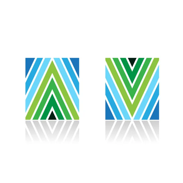 Soyut şeklinde ok sembolü A ve V hattı simgeler — Stok fotoğraf