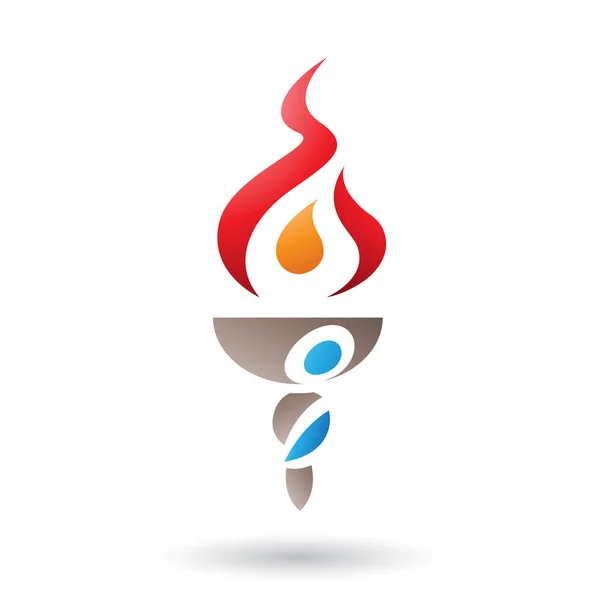 A Shaped Red Fire and Torch Illustration — Stock Photo, Image