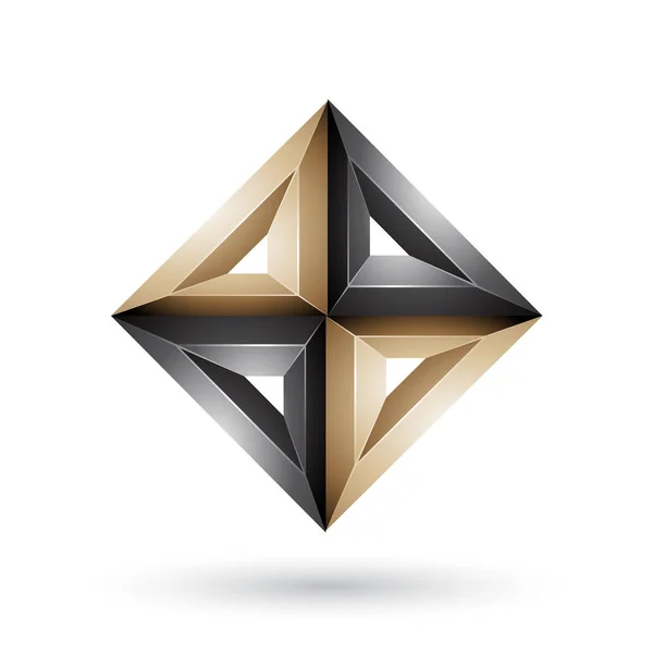 Beige et noir 3d géométrique relief diamant forme Illustrati — Photo