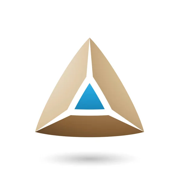 Beige och blå 3D Pyramidical form illustration — Stockfoto