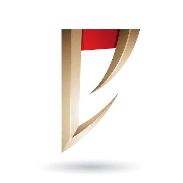 Beige and Red Arrow Shaped Letter E Illustration — Stock Photo, Image