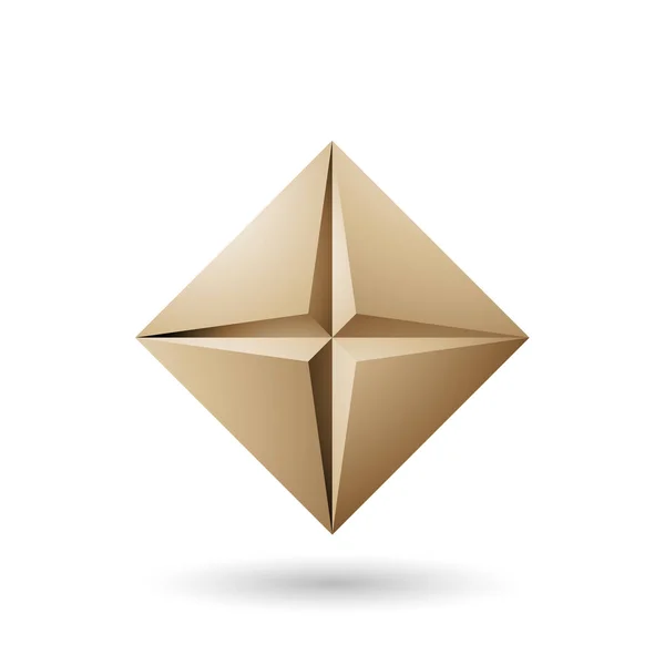 Icono de diamante beige con una ilustración en forma de estrella —  Fotos de Stock