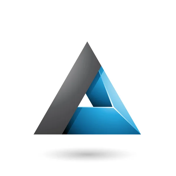 Zwart en blauw 3D driehoek met een gat illustratie — Stockfoto