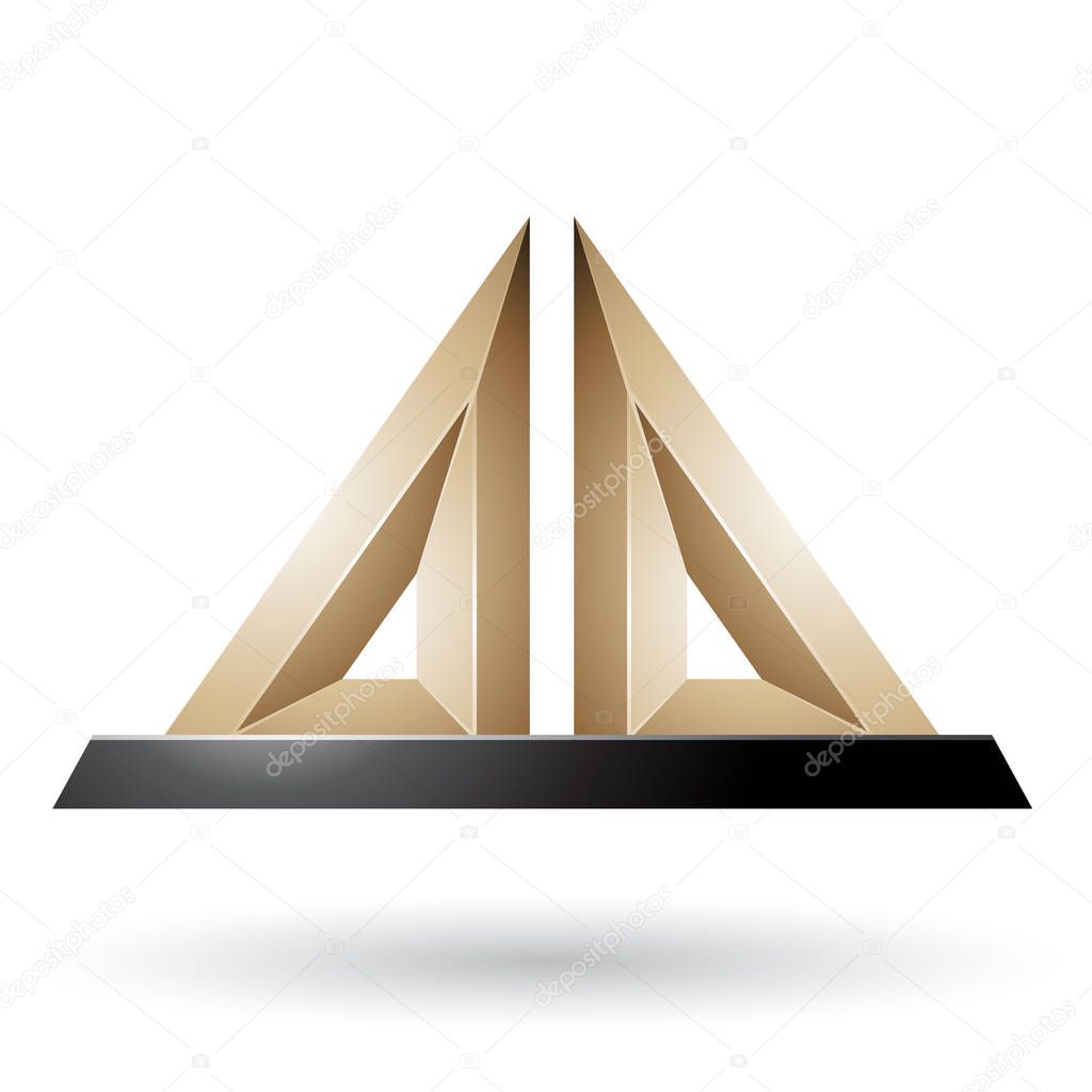 Beige 3d Pyramidical Embossed Shape Illustration