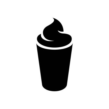 Siyah Milkshake Simgesi Beyaz Arka Plan İllüstrasyon izole