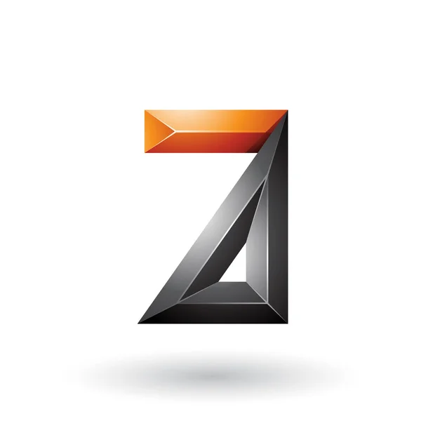 Чорно-помаранчева 3d геометрична рельєфна літера Ілюстрація — стокове фото