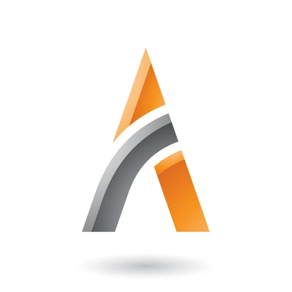 Zwart en oranje letter A met een gebogen stok illustratie — Stockfoto