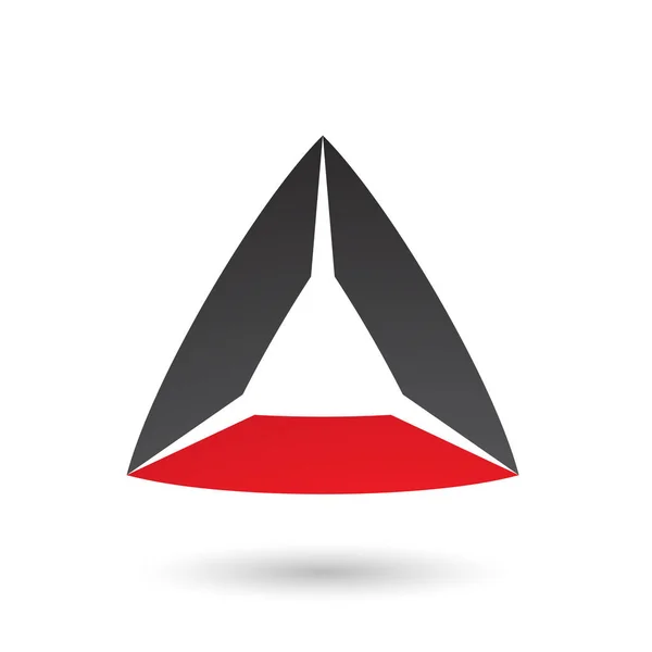 Black and Red Triangle with Bowed Edges Illustration — Stock Photo, Image