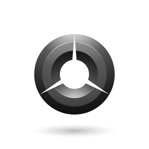 Black Glossy Shaded Circle Illustration — Stock Photo, Image