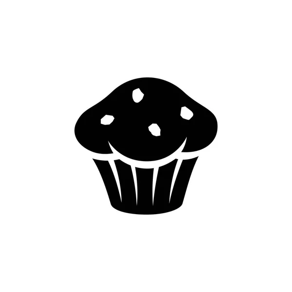 Muffin negro Icono aislado sobre un fondo blanco Ilustración — Foto de Stock