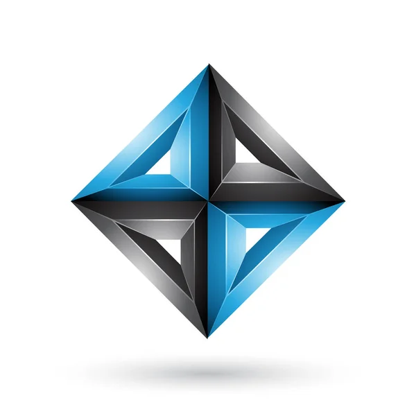 Mavi ve Siyah 3d Geometrik Kabartmalı Elmas Şekil Illustratio — Stok fotoğraf