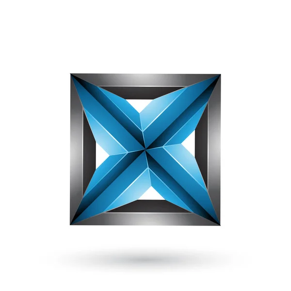 Bleu et noir 3d géométrique gaufré carré et forme de triangle — Photo