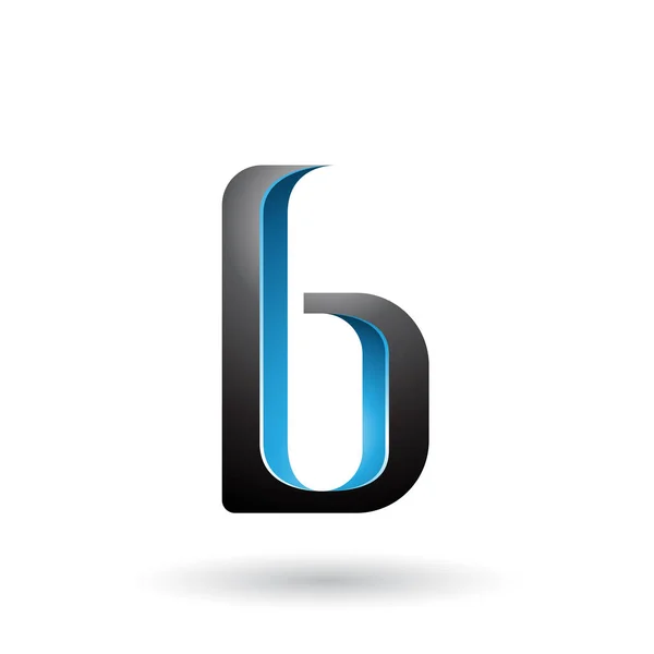 Niebieski i czarny cieniowany litera B ilustracja — Zdjęcie stockowe