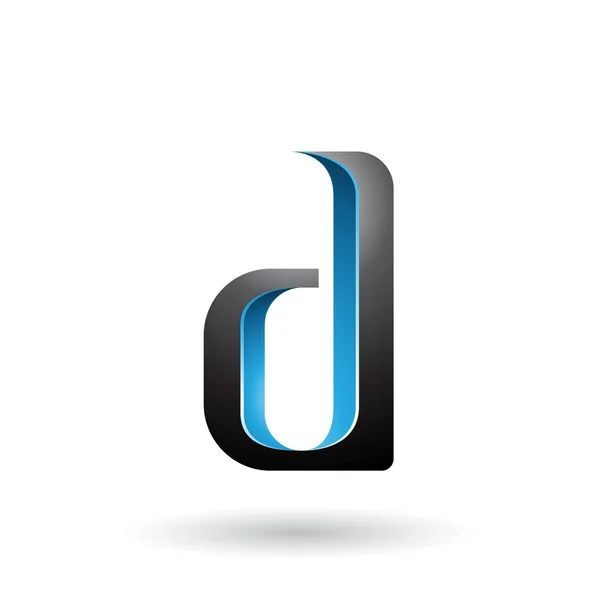 Blue and Black Shaded Letter D Illustration — Stock Photo, Image