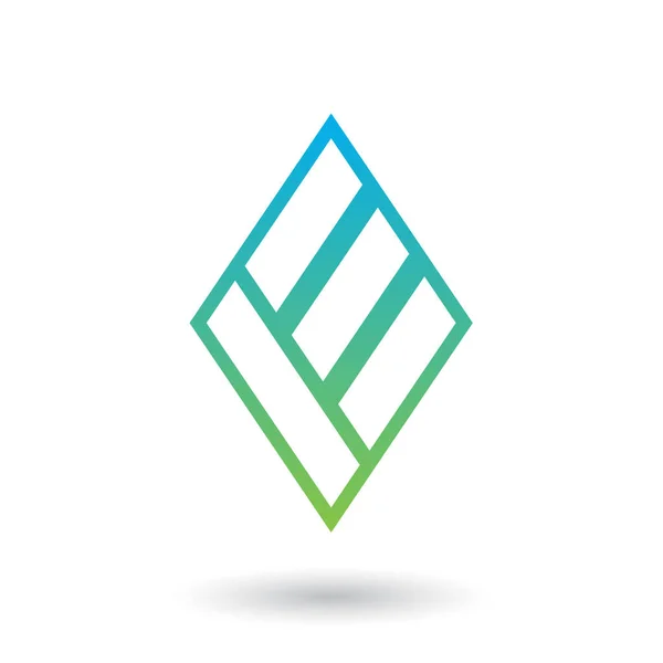 Blauwe en groene ruitvormige letter E illustratie — Stockfoto