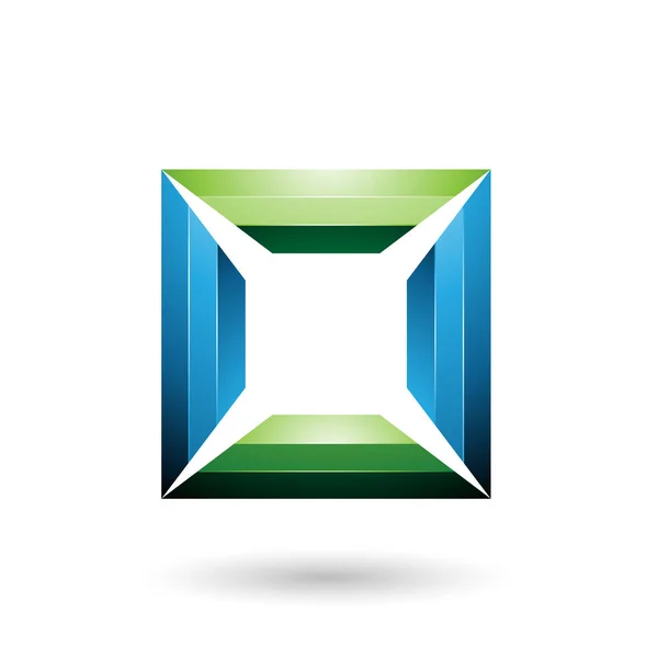 Blue and Green Glossy Square Frame Illustration — Stock Photo, Image