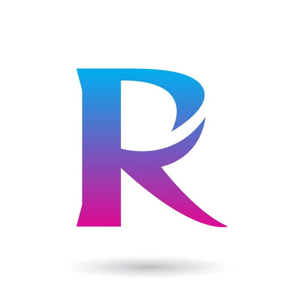 Niebieski i purpurowy gradient R z kolczaste ogon ilustracja — Zdjęcie stockowe