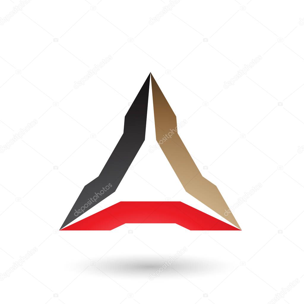 Illustration of Black Beige and Red Spiked Triangle isolated on a white background