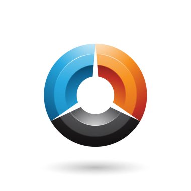 Mavi ve Turuncu Parlak Gölgeli Daire İllüstrasyon