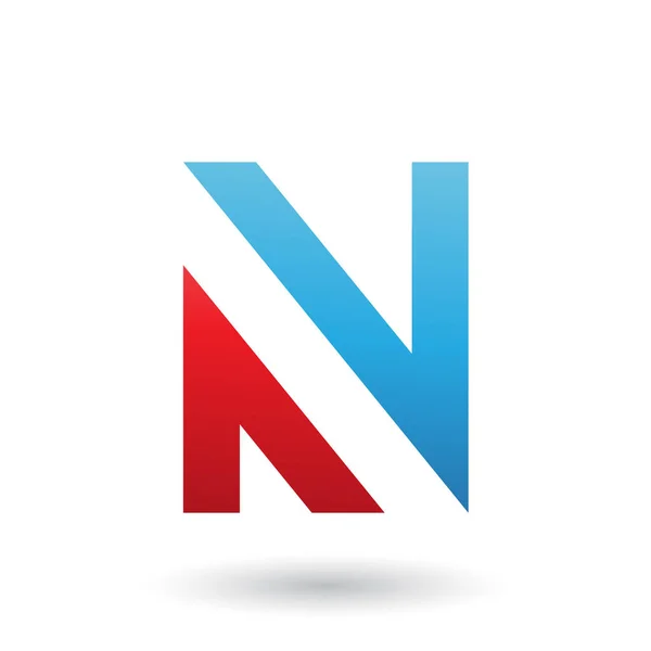 Ícone em forma de V azul e vermelho para ilustração da letra N — Fotografia de Stock