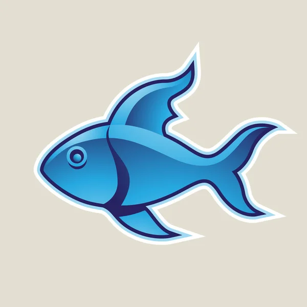 Blue Fish or Pisces Icon Illustration — Stock Photo, Image