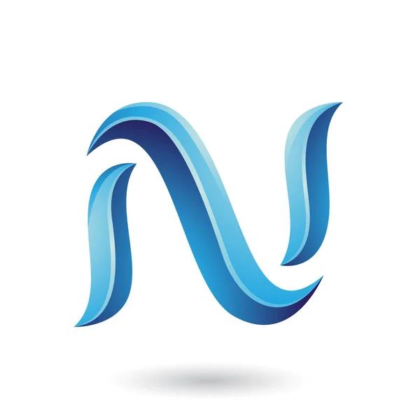 Блакитна глянсова змія у формі літери N Ілюстрація — стокове фото