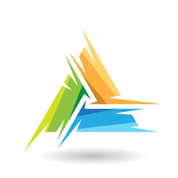 Färgglad abstrakt triangel Symbol för bokstaven A — Stockfoto