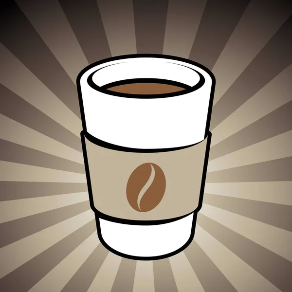 Kaffe eller te ta bort kopp ikonen på en brun randig bakgrund — Stockfoto