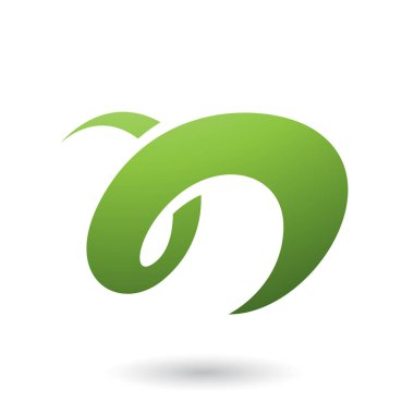 Yeşil Curvy Fun Mektup N İllüstrasyon