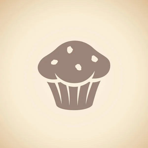 Muffin marrón Icono aislado sobre un fondo beige Ilustración — Foto de Stock