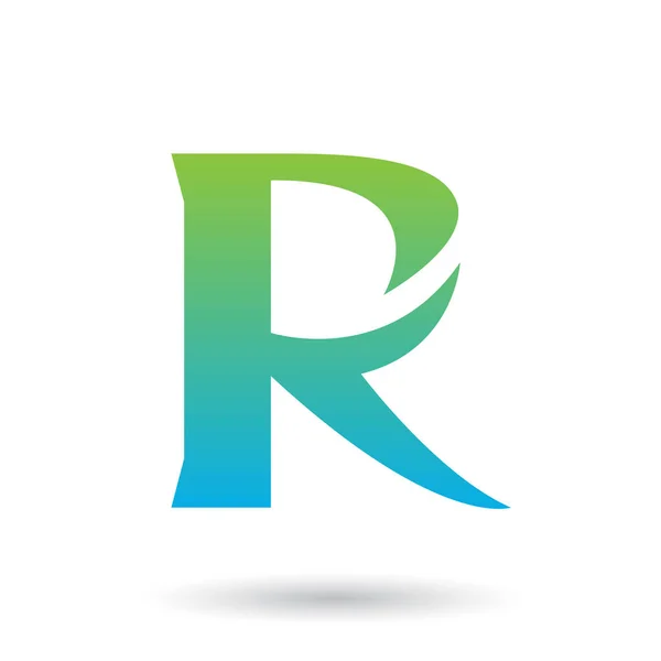 Зелений і блакитний градієнт R з гострими хвіст ілюстрація — стокове фото