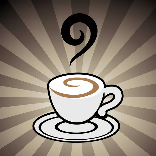 Icono de la taza de café en un fondo rayado marrón — Foto de Stock