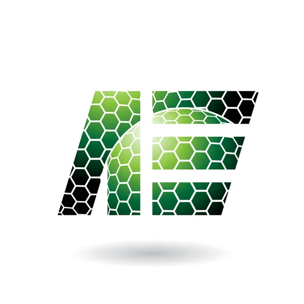 Letras duplas verdes de A e E com Ilustração de Padrão de favo de mel — Fotografia de Stock