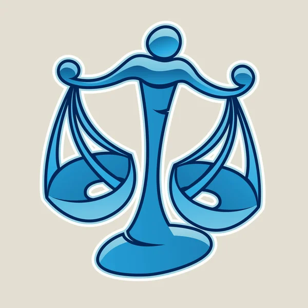 Blue Scales and Libra Icon Illustration — Stock Photo, Image