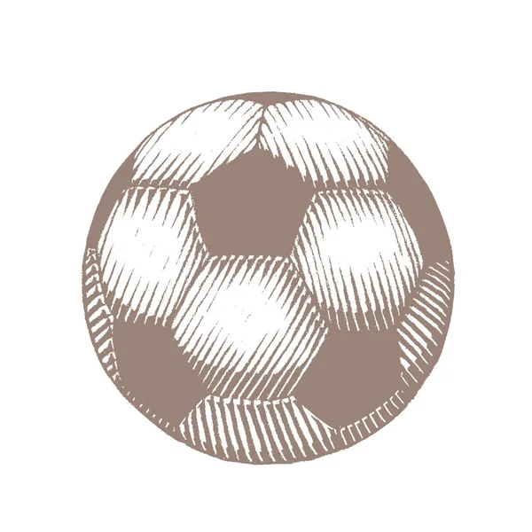 Brown Ink Sketch of Soccer Ball Illustration — Stock Photo, Image