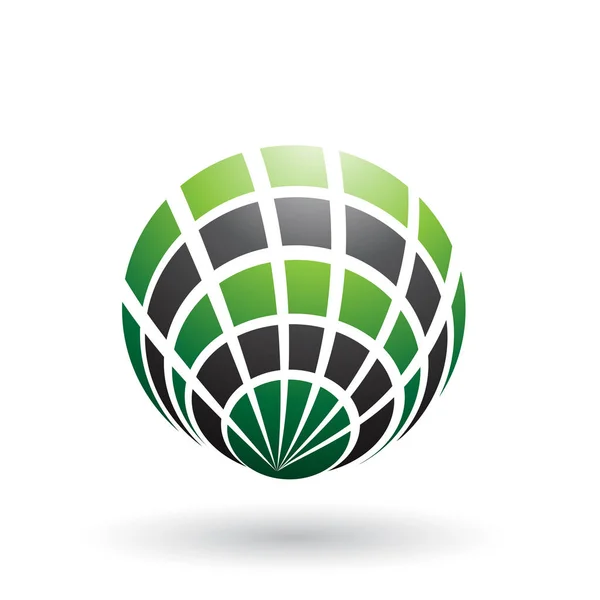 Zöld és fekete Shell Like kerek ikon illusztráció — Stock Fotó