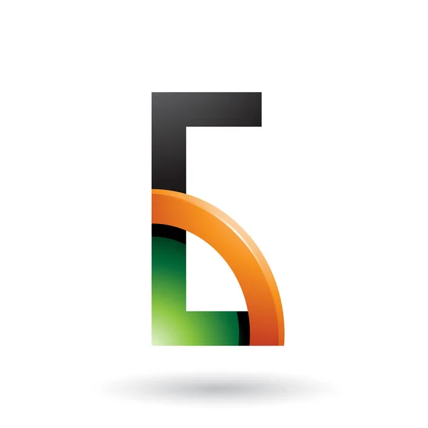 Зелена та Оранжева літера G з глянцевим колом Illustrat — стокове фото